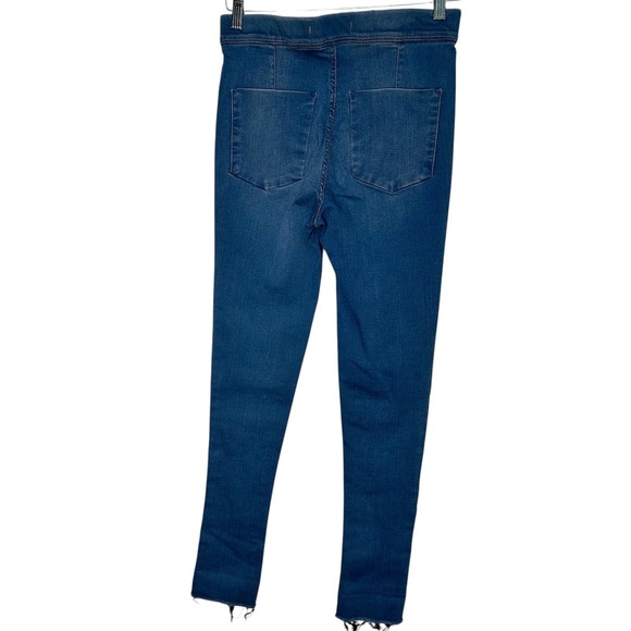Free People Skinny Jeans Womens 27 Blue High‎ Rise Frayed Hem Pull On Jeggings - Picture 4 of 8